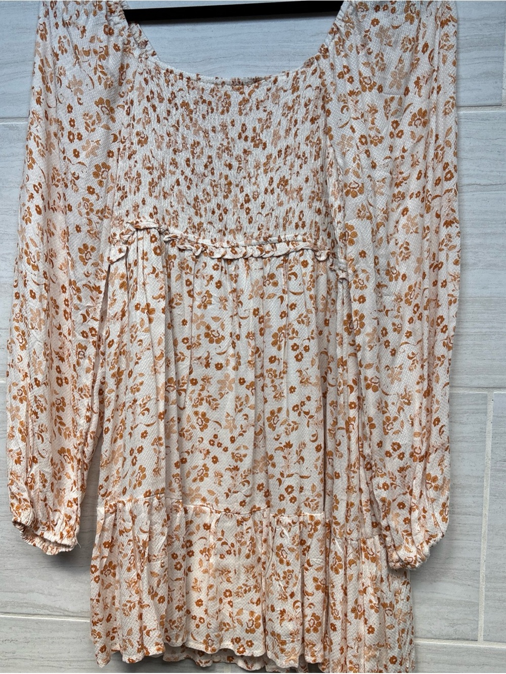 Altar'd State Cream with Rust Floral Print Dress